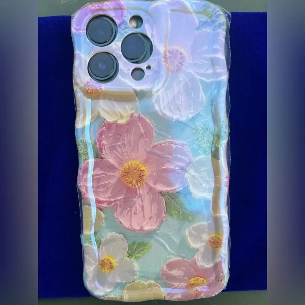 Floral iPhone Case with Raised Flower Design - Picture 4 of 4